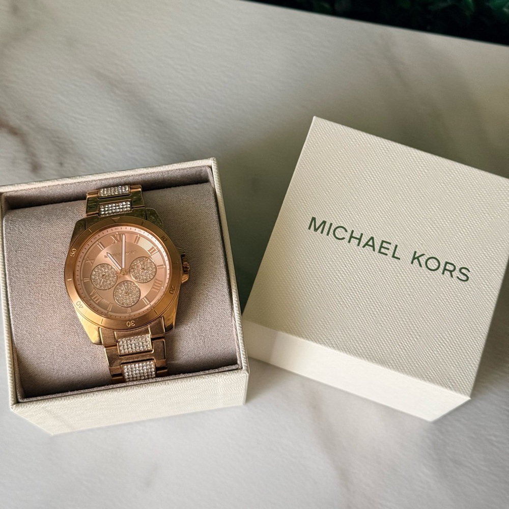 Michael Kors Rose Gold Watch - Crystal Accent